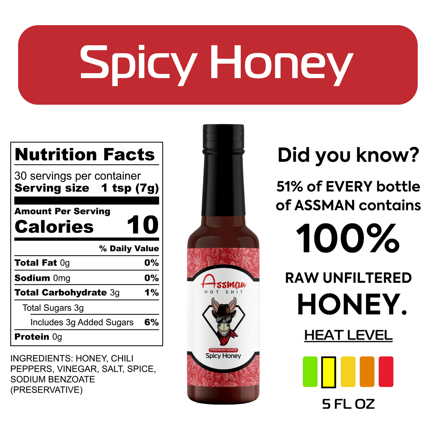 Spicy Honey Hot Sauce - 3 Pack